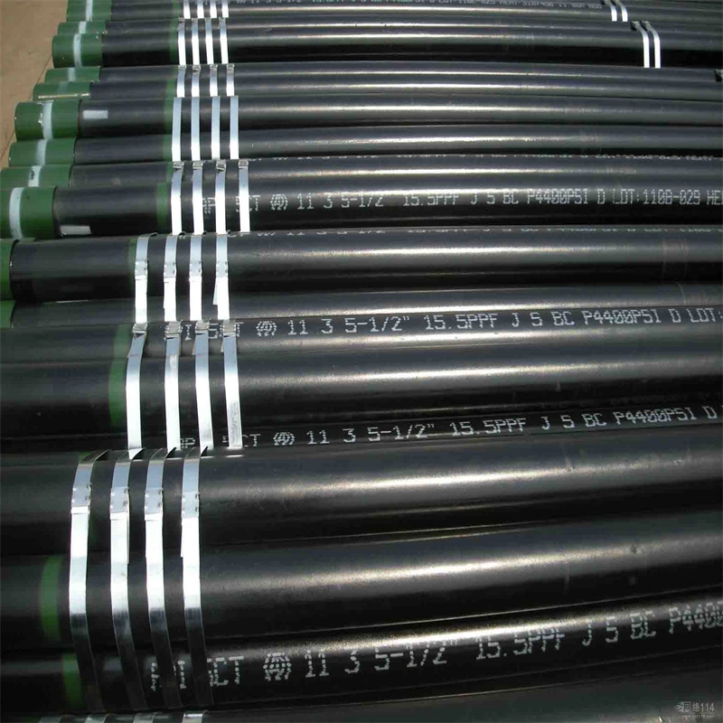 API 5CT J55/K55/N80 Well Drill Pipe Steel Casing Pipe Oil and Gas Casing Pipe Carbon Black Steel Pipe Cast Iron Pipe Hot Rolling Cold Drawing Oilfield Tubing