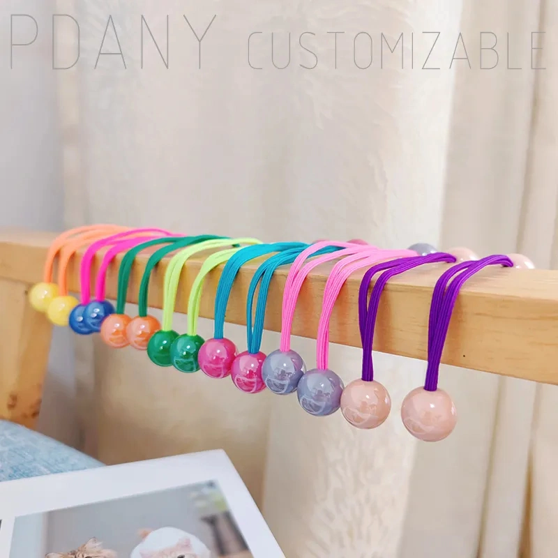 2PCS Colorful Hair Bobble Knocker Ball Ponytail Holder for Baby Girls Hair Accessories