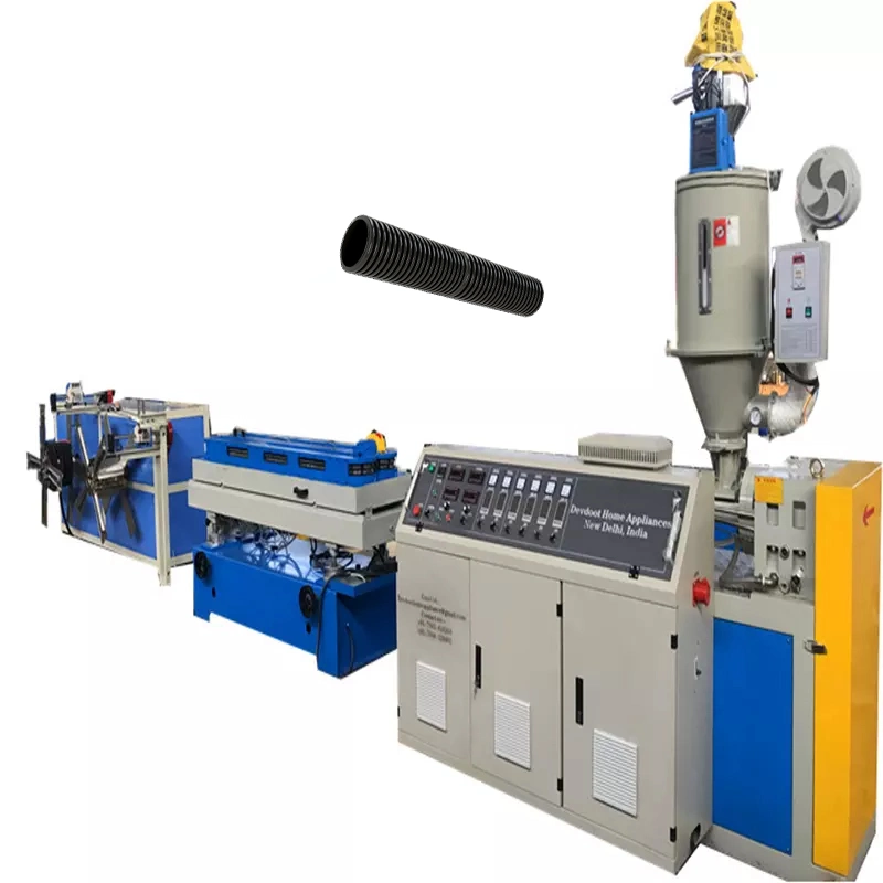 PVC Single Wall Corrugated Pipe Machinery PE Corrugated Production Line Used as Wires and Cable Passing Pipes Extrusion Machine