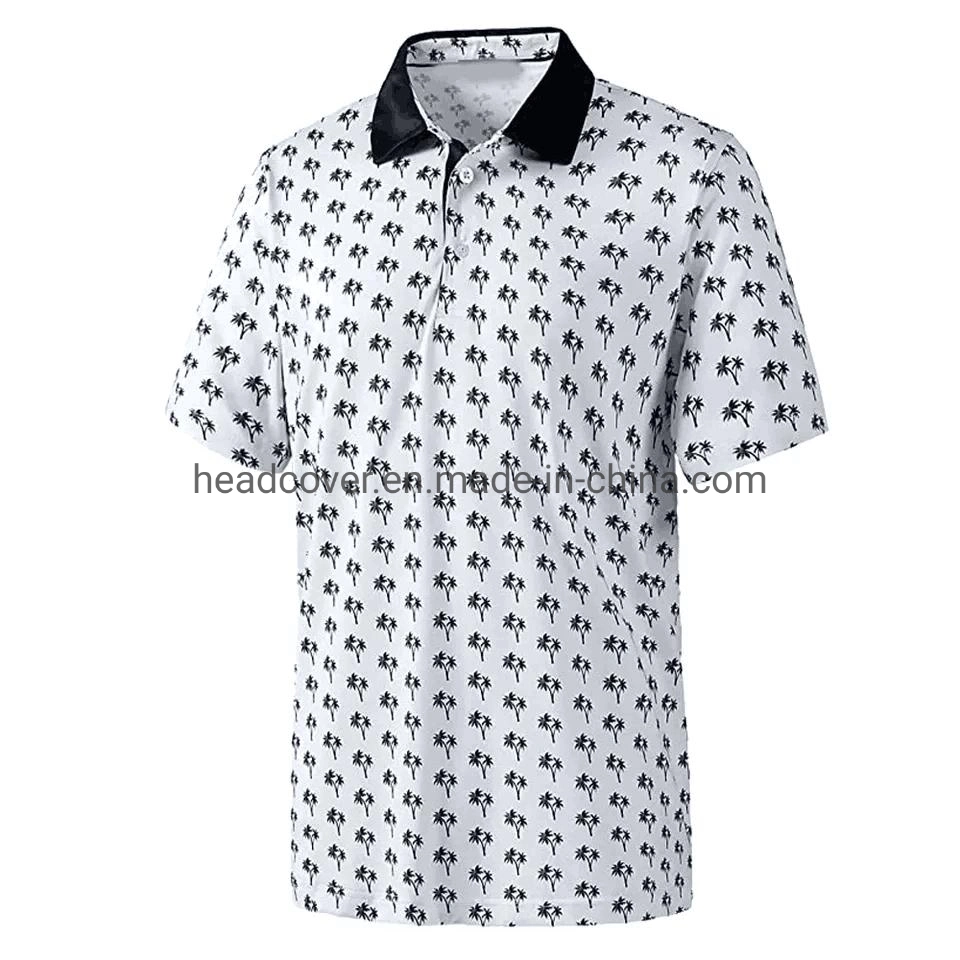 Golf Polo Shirt Men Performance 100% Polyester Full Piece Sublimation Printing