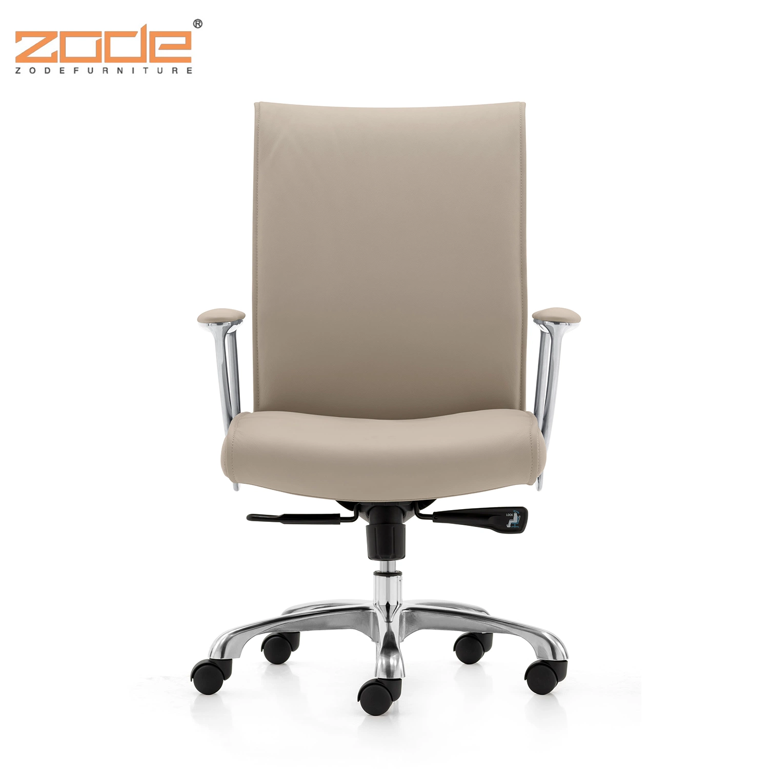 Zode Modern Home/Living Room/Office Furniture Metal Stainless Steel Tubular Frame Leather Working Armrest Visitor Office Chair