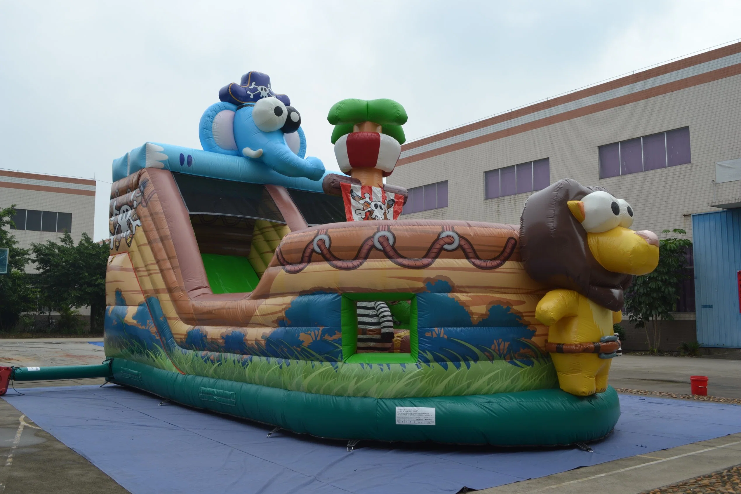 Inflatable Captain Elephant Pirate Ship (AQ01225)