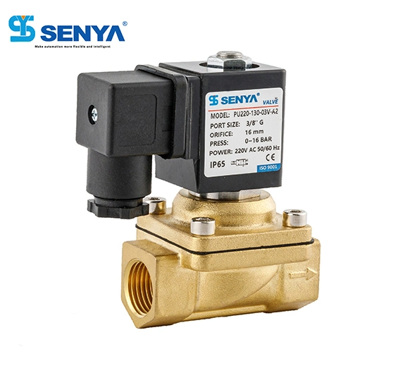 Senya Pneumatic Chinese Domestic Brand Manufacturer Direct Acting Type PU220 Series Top Level Electromagnetic Valve 2/2 Ways Solenoid Valve