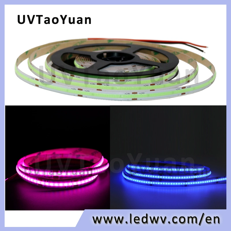 RGB/RGBW/Rgbcw COB LED Strip Light High Density Flex LED Tape Light Dimmable Fob Linear Ribbon DC12V/24V 12mm