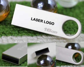 Promotion Metal USB Flash Drive with Laser Logo, Swivel USB