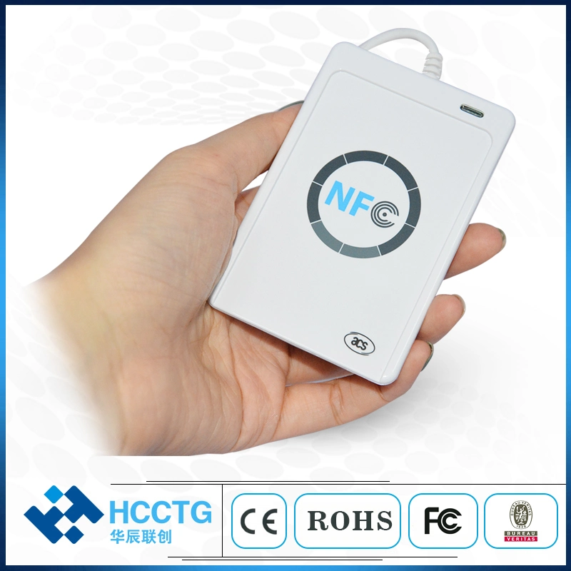 قارئ بطاقات NFC قابل للنقل 13,56 ميجا هرتز RFID ISO14443 USB بدون أطراف تلامس (ACR122U-A9)