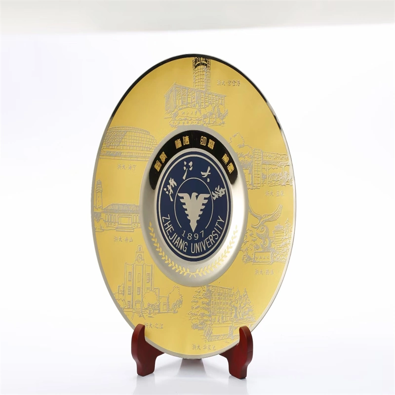 on Sale Support OEM Direct Sales Custom Eco-Friendly Round Metal Trophy Plate Award Plate Souvenir Gifts