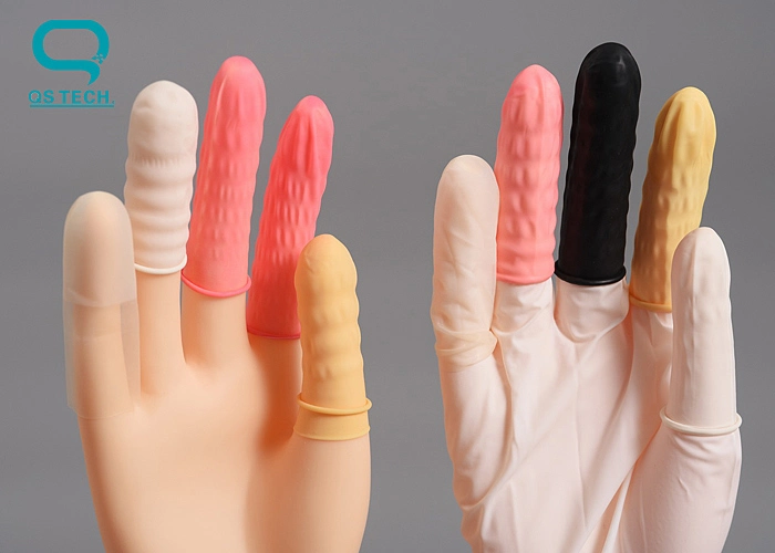 Soft Anti-Static Rubber Latex Notched Finger Cots