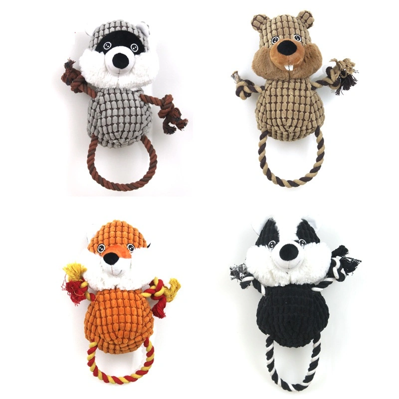 Animal Design Plush Dog Tug Toy for Pet