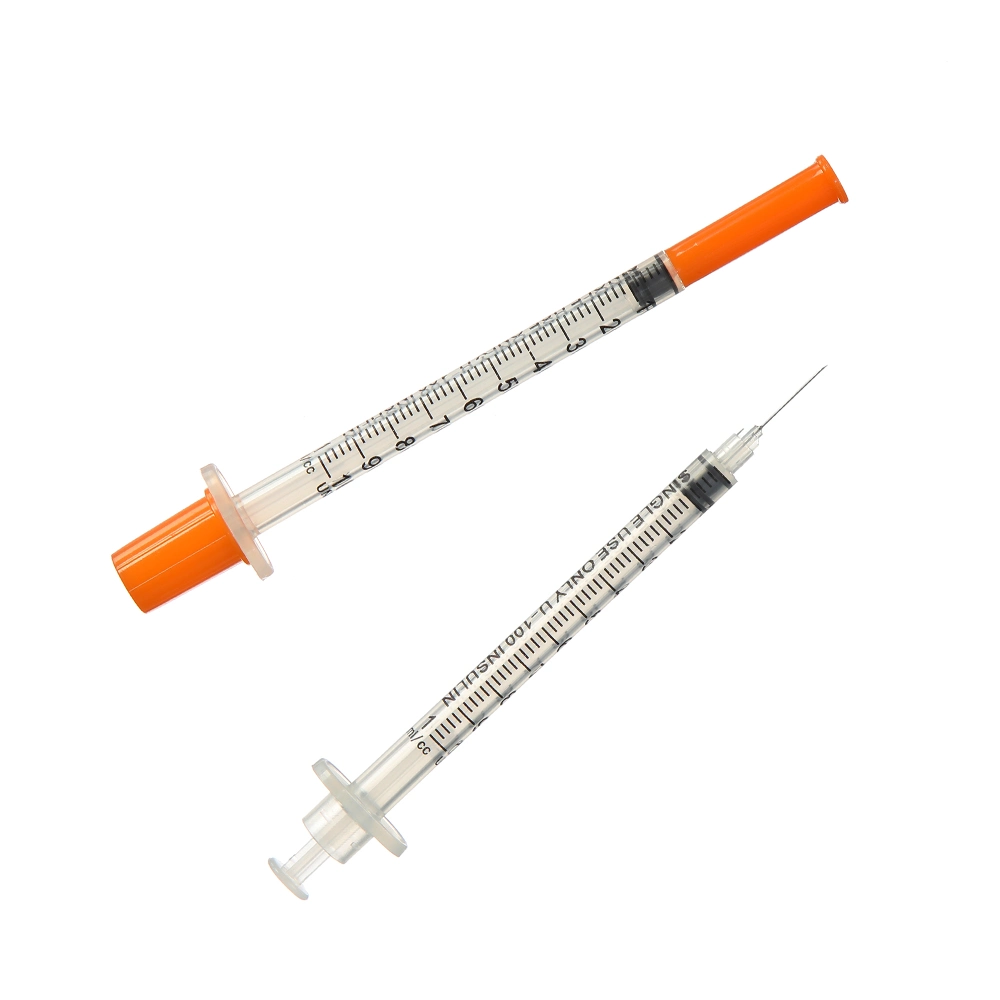 Capuchon orange jetables 1ml seringue pour injection à l'insuline avec l'aiguille