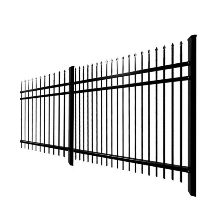 16FT Black Coated Dual Swing Wrought Iron Main Garden Gate Deer Design