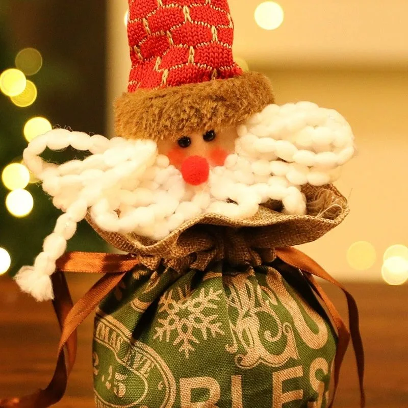 Christmas Burlap Candy Bag Cloth Drawstrings Wedding Xmas Christmas Favors Party Decorations