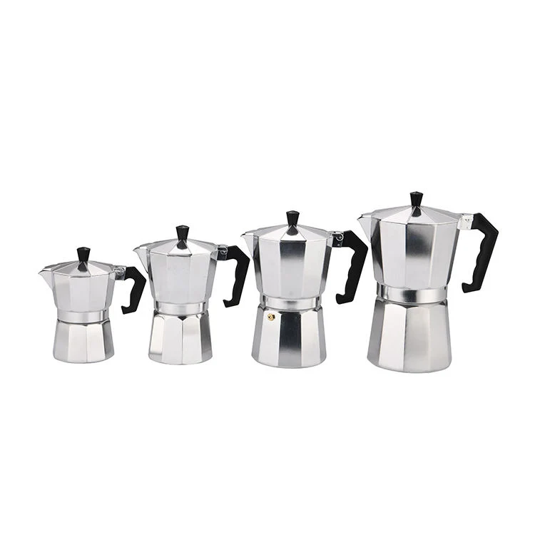 6 Cup Aluminum Stovetop Espresso Maker, Moka Pot for Italian Espresso Coffee, Camping Coffee Maker Silver Color