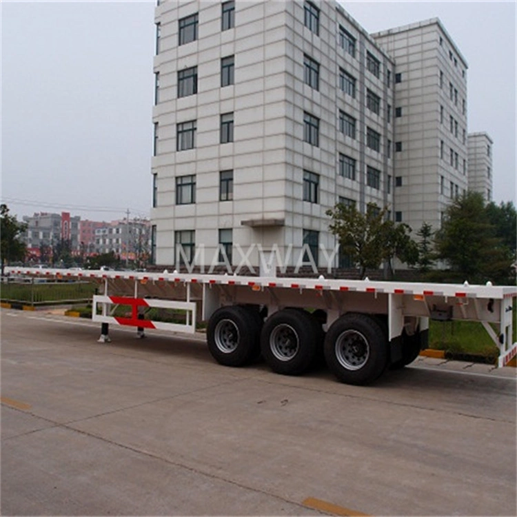 Factory Price Green Customize 12m3 Axles 20FT 40FT Flatbed Container Chassis Flat Bed Semi Trailer