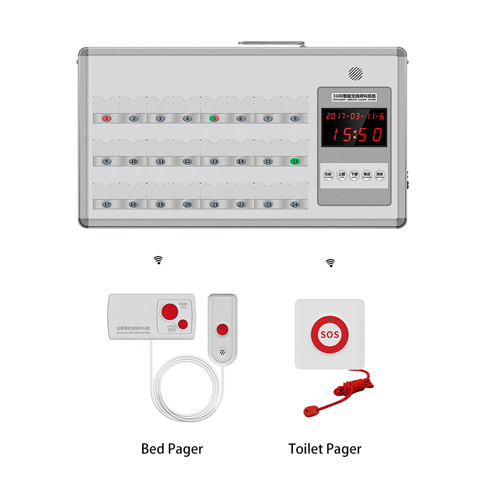 Jt3160 Wireless Hospital Clinic Nursing Home Caregiver Pager Button Bell Beds Patients Emergency Nurse Calling System