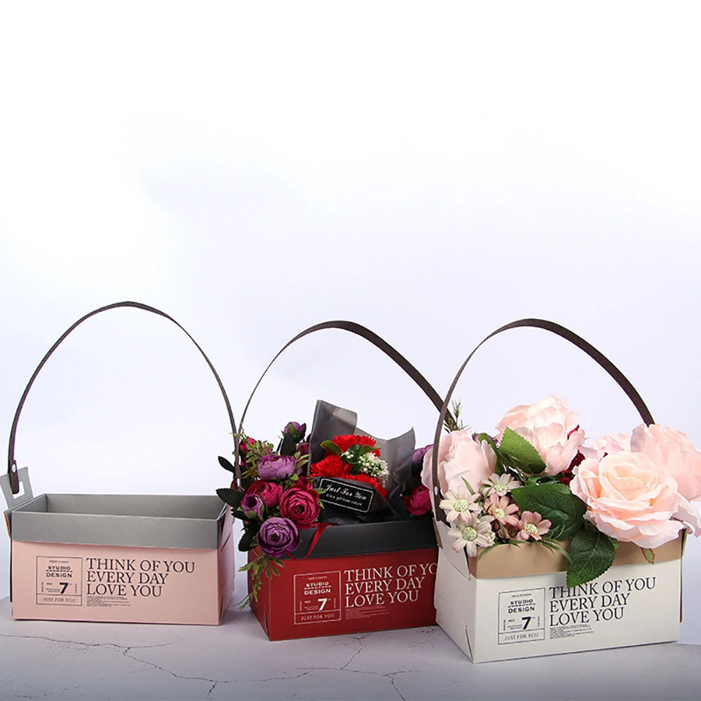 The Newest 2020 Popular and Beautiful Colorful Kraft Coated Flower Bag Mother Day Paper Box for Gifts