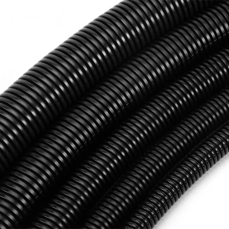 25 mm de diamètre de la conduite souple pliable en carton ondulé conduit en PVC noir non métallique conduit souple étanche aux liquides