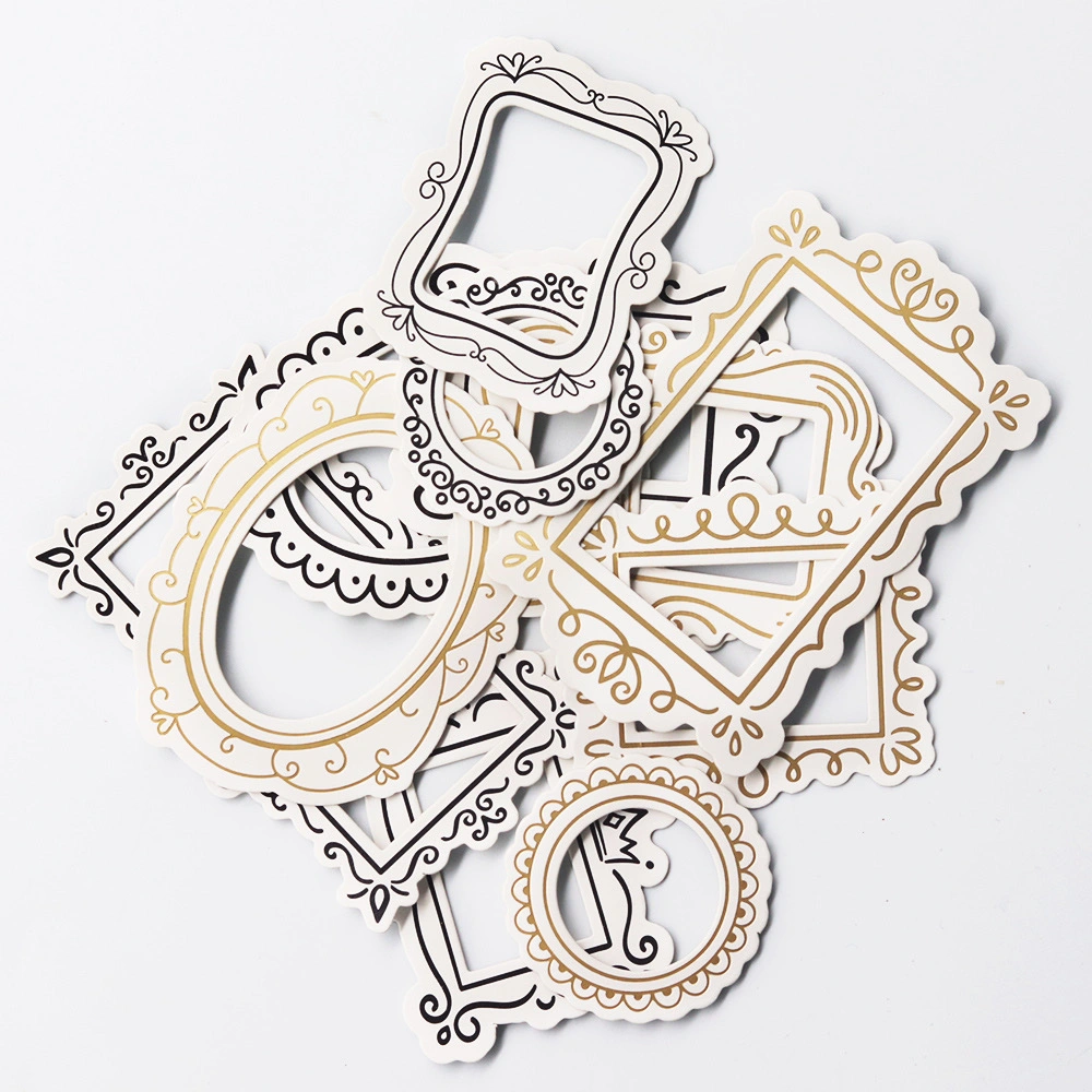 تصميم مخصص Gold Stamping تصميم لوحة شرائح Die-Cut أطر Scraprapping DIY Paper إطار مصمم حرفي