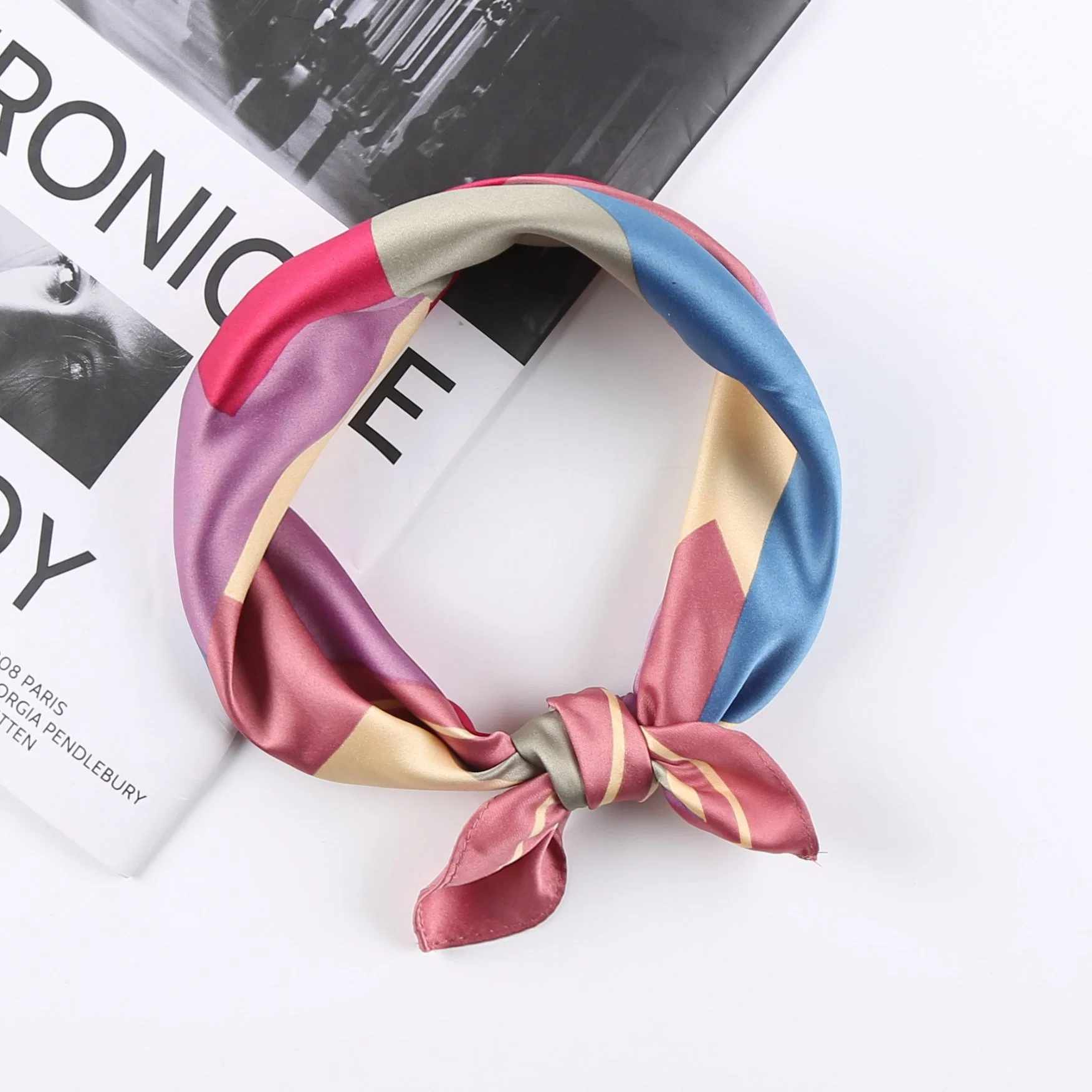 Wholesale/Supplier 50X50cm Square Silk Satin Scarf Polyester Scarves Hairband Bag Band