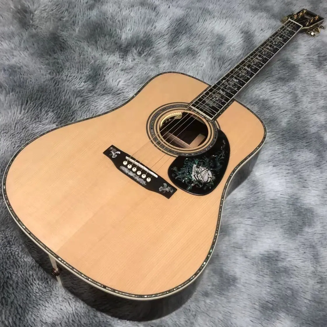 Custom Grand Solid Rückseite akustische Gitarre 41 Zoll 5A Fichte D100 Serie Luxus Full Abalone Fingerstyle Parlor akustische Gitarre