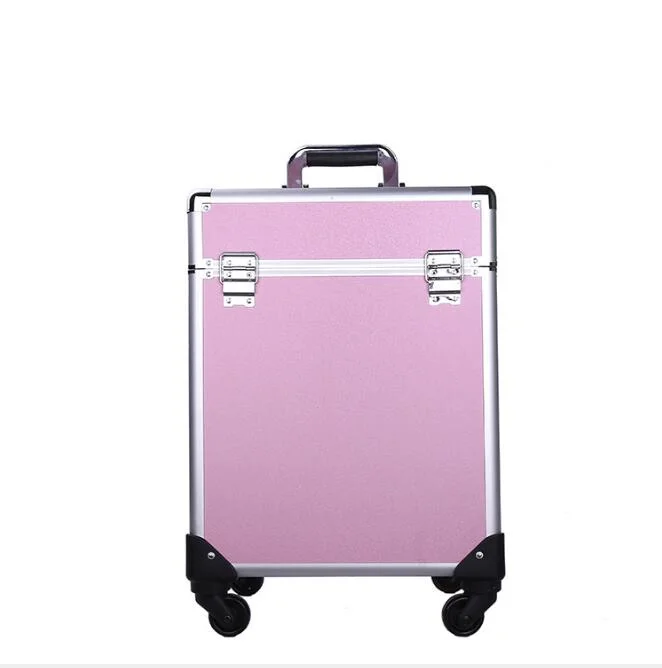 Professional Portable Aluminum Makeup Train Cosmetic Vanity Case Box