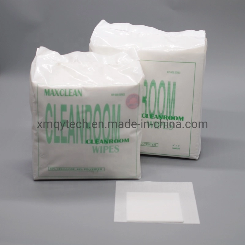 Super Absorbent Lint Free Disposable Industrial Cleaning 56GSM Non Woven Clean Room Wipes 9 X 9inch