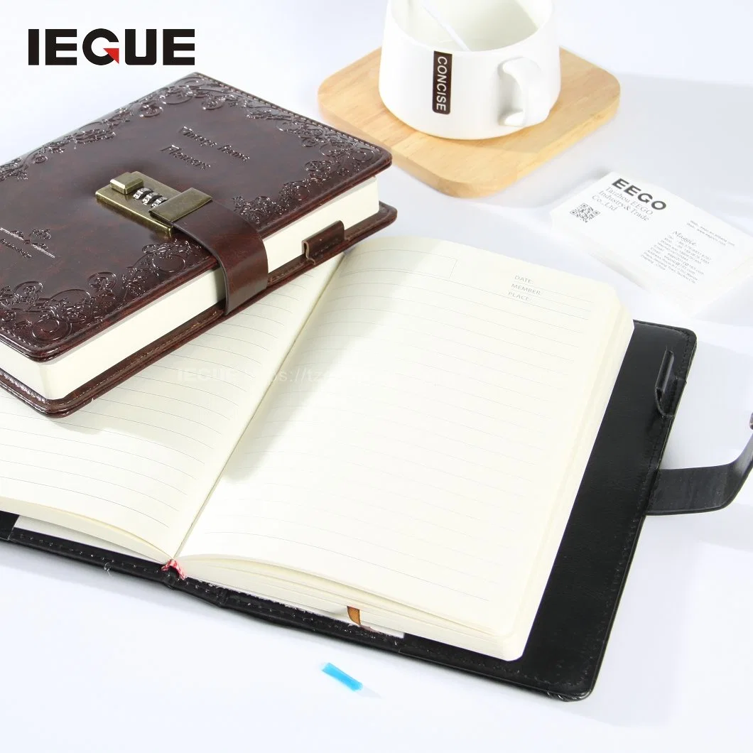 Promotional Luxury Personalized Printed Logo Custom 2023 A5 PU Binder Daily Leather Cover Agenda