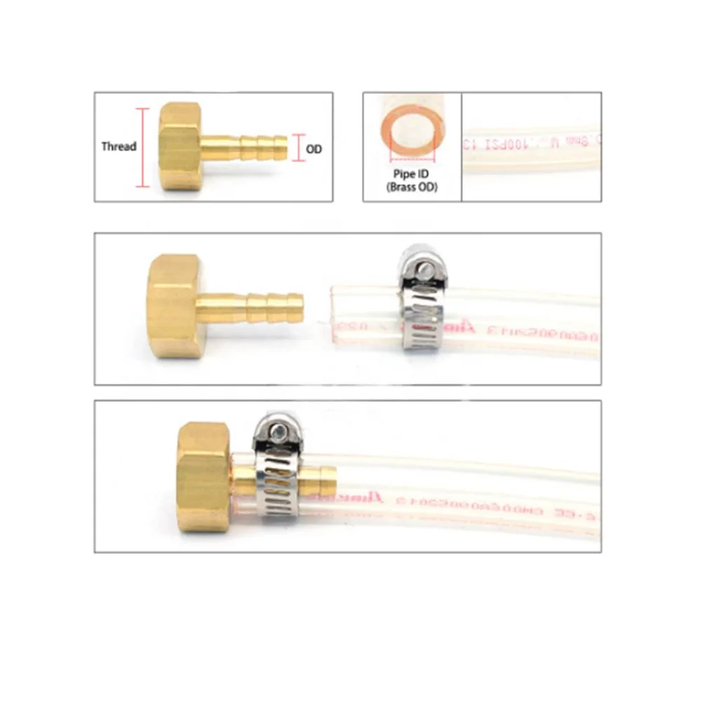 El acoplamiento de montaje del tubo de manguera de latón de 1/8 1/4 1/2 de cola de púa de BSP 3/8 con rosca hembra conector de cobre adaptador conjunta