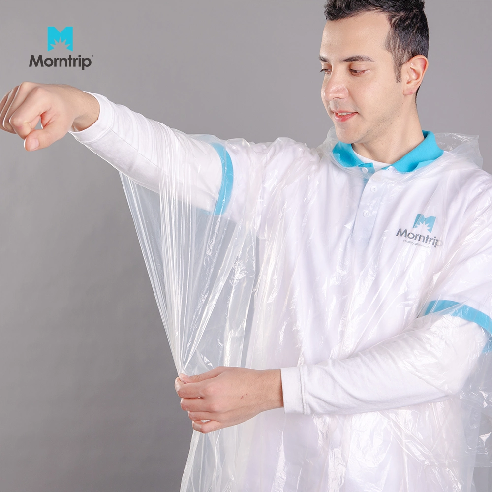 Transparent Raincoat Women Men Portable Outdoor Travel Rainwear Waterproof Disposable Camping Hooded Ponchos Plastic Rain Cover