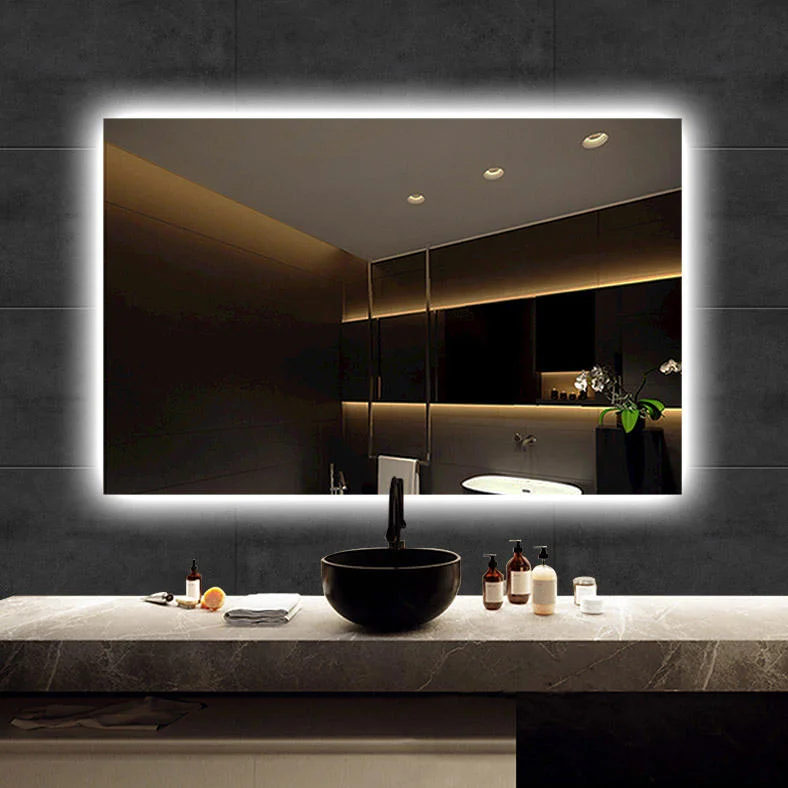 MIROIR DE salle de bain À RÉTROÉCLAIRAGE LED interrupteur automatique miroir de salle de bain à LED Miroir mural intelligent