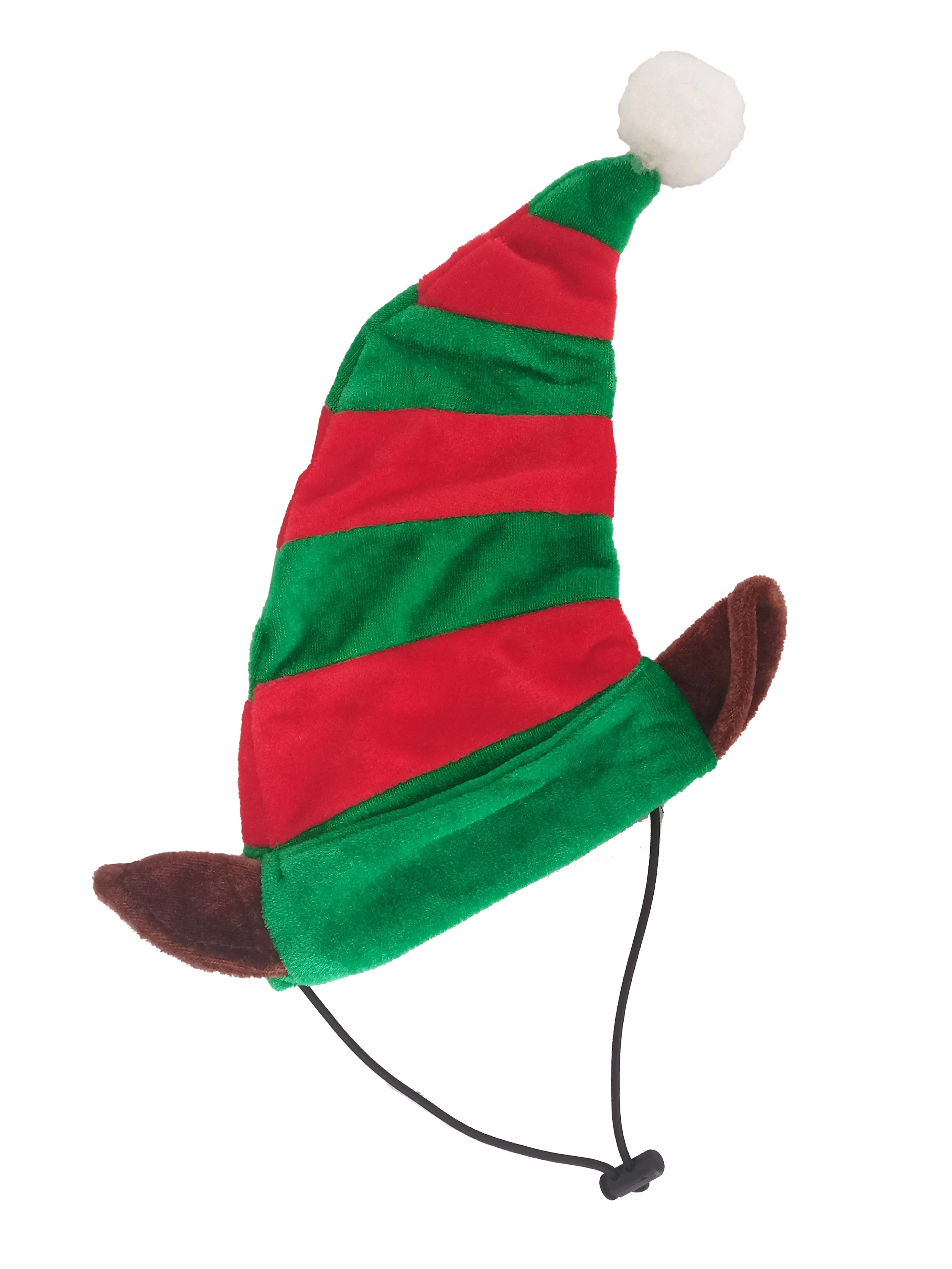 New-Arrival Christmas Festival Constrast-Color Jingle-Bell Pet Set Hat Neck Collar