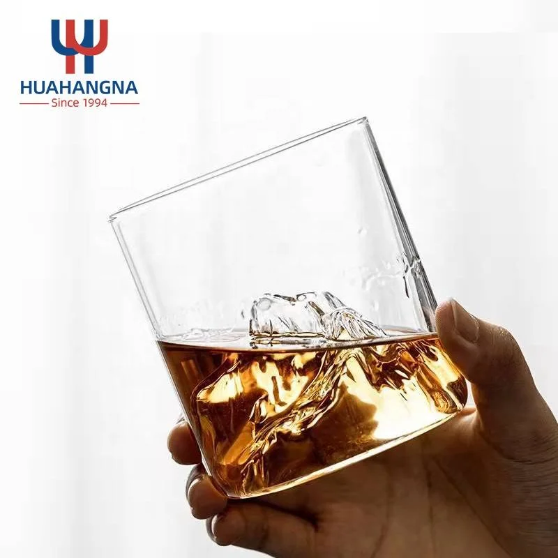 El doble de rocas Antigua copa de cata de whisky 300ML 370ml de la montaña de cristal hecho a mano vaso de whisky en la caja de regalo