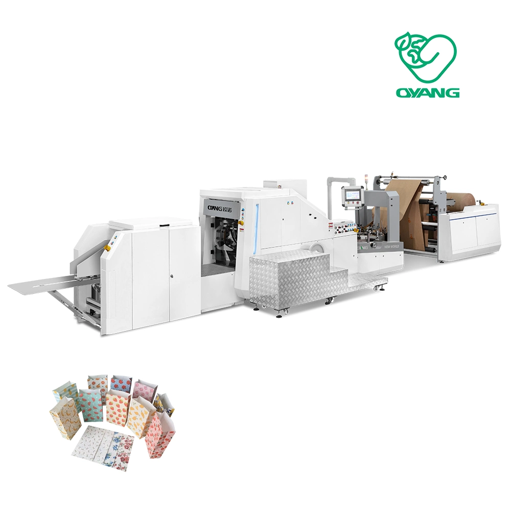 Máquina de fabricación de bolsas de papel de fondo cuadrado de la marca Ounuo, de alta calidad, con una velocidad de producción de 150PCS/Min-280PCS/Min y controlada por ordenador.