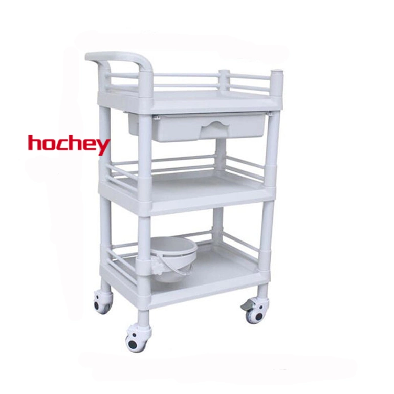 Hochey Professionnel Plastic Beauty Hair Salon Trolley mit nicht saugen Haar Wheelhair