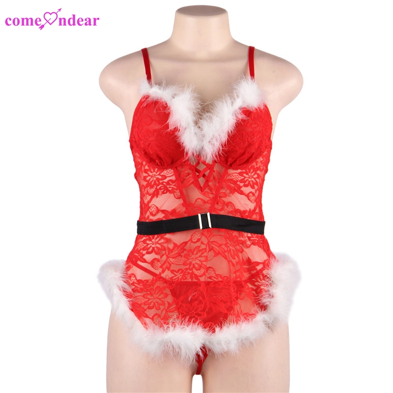 L'ODM santa claus costume de gros Plus Size Mesdames Lingerie Sexy de Noël