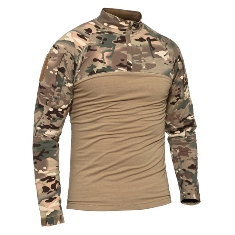 New Camouflage Knitted Men's T-Shirts Slim Fit Field Mens Clothing