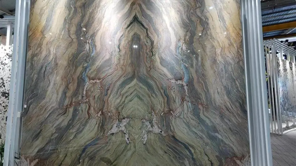 Luxury Stone Brazil Natural Fusion/Silk Road Quartzite Granite Slabs for Waterfall Countertop Background Wall