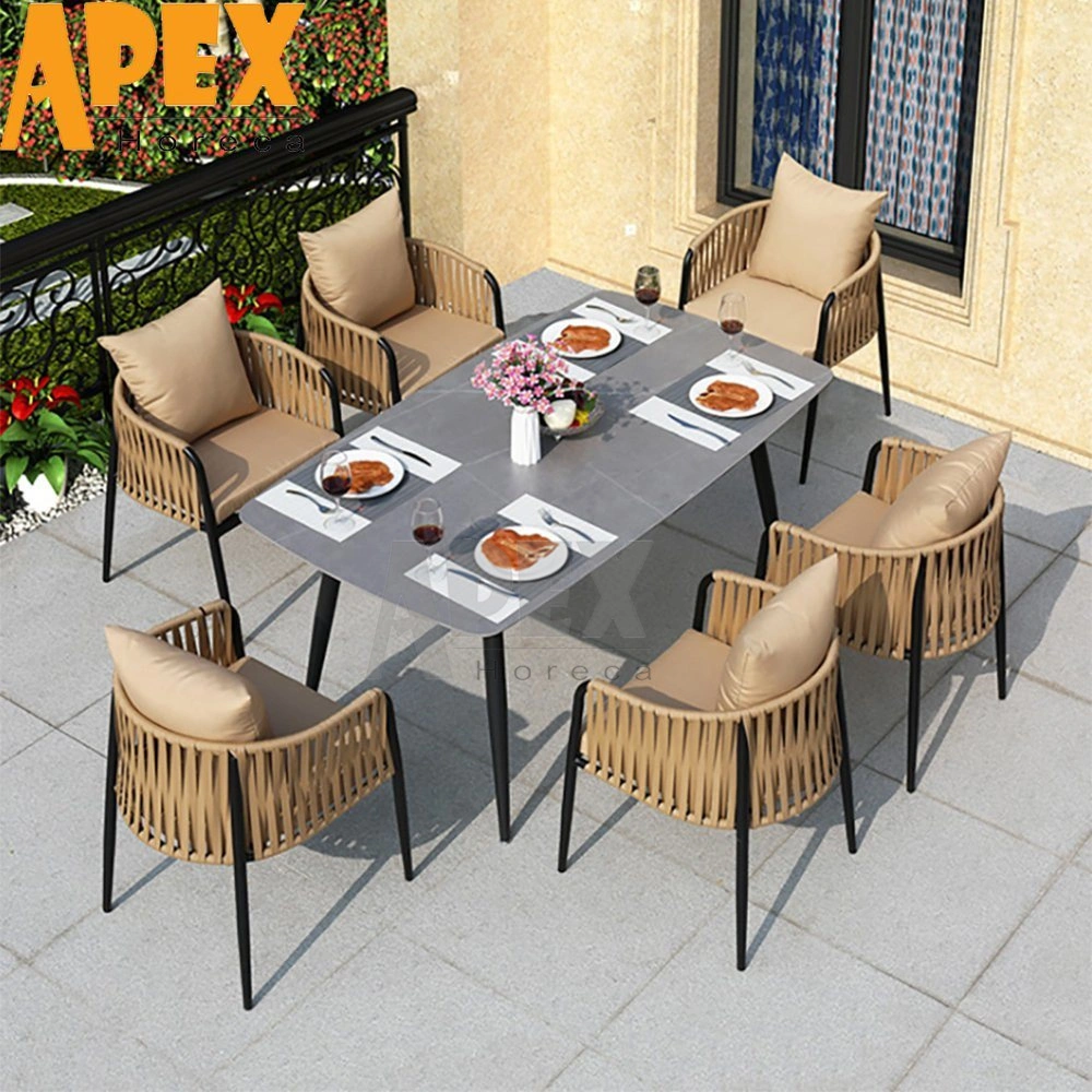 Promotion Comfortable Portable Dining Chair Waterproof Aluminum Frame Furniture Set