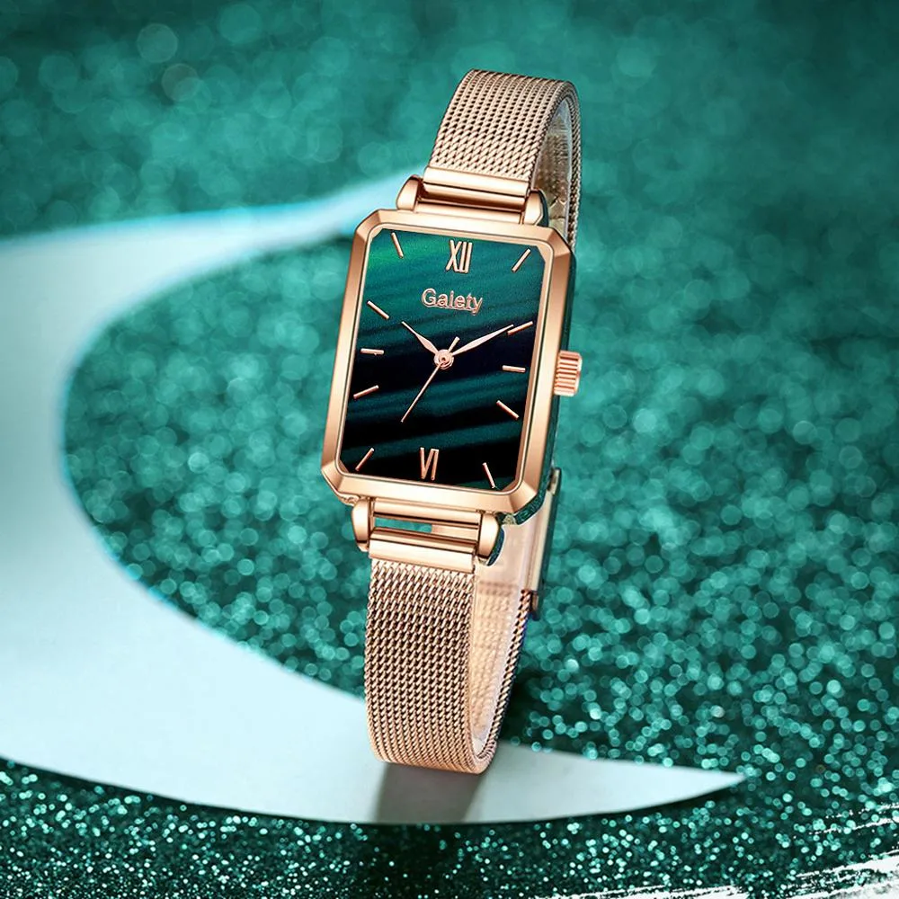 Green Diamond Luxury Women Quartz Watch Creative Ladies Wrist Watch