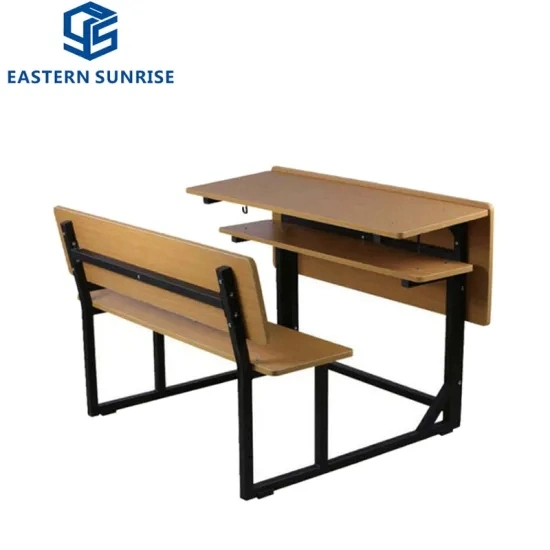 Cheap Restaurant/Dinningroom/Meetingroom Metal Wood Furniture Double Desk and Chair