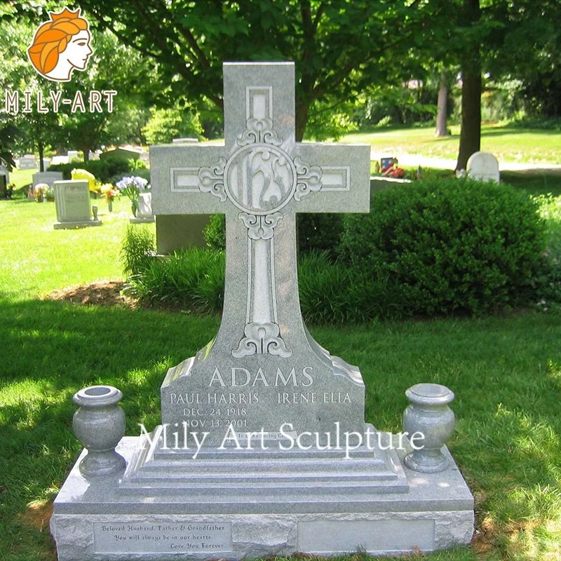 Customized Garden Natural Granite Cross Tombstones