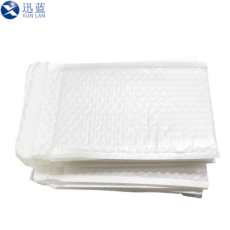 White Pearlized Membrane LLDPE/LDPE Bubble Bags for Stationary Clothes Books Pencil Cosmetic