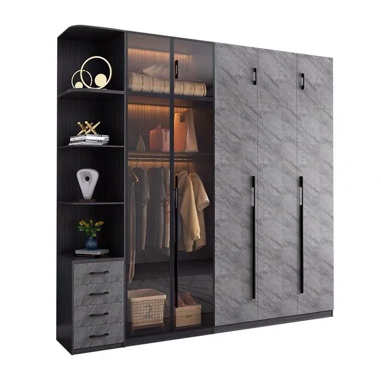 Personalizar dormitorio Casa Sintered Stone Wall Armario Organizer armario Estantes para guardar la ropa