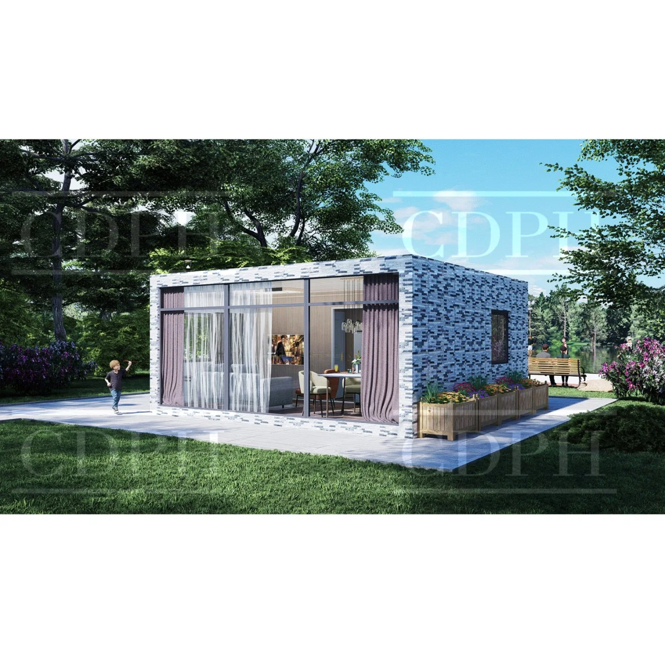 Hermoso y 2 dormitorios casa habitable prefabricados para uso recreativo como casa de vacaciones