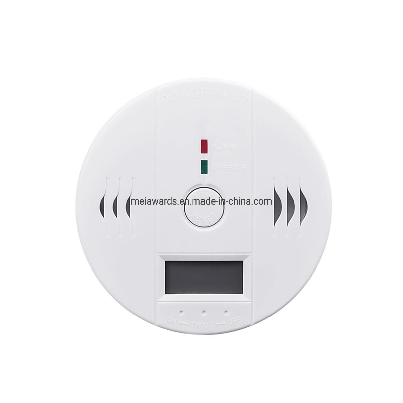 Home Security CE RoHS sensor de Co Gas independiente operado por batería Detector de alarma de fugas de monóxido de carbono