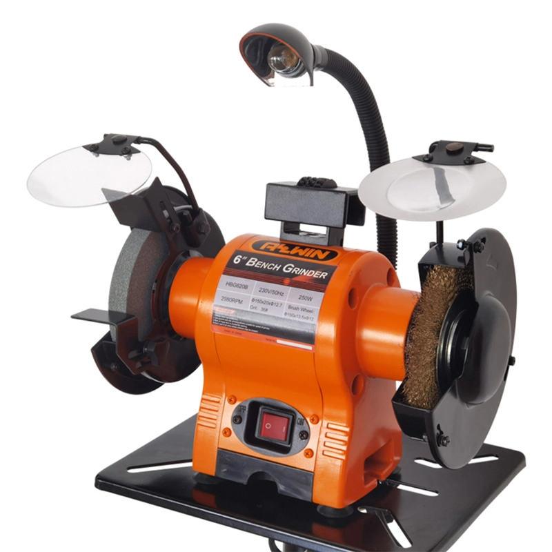 Professional 230V 250W CE Certificate 150mm Bench Grinder with Light