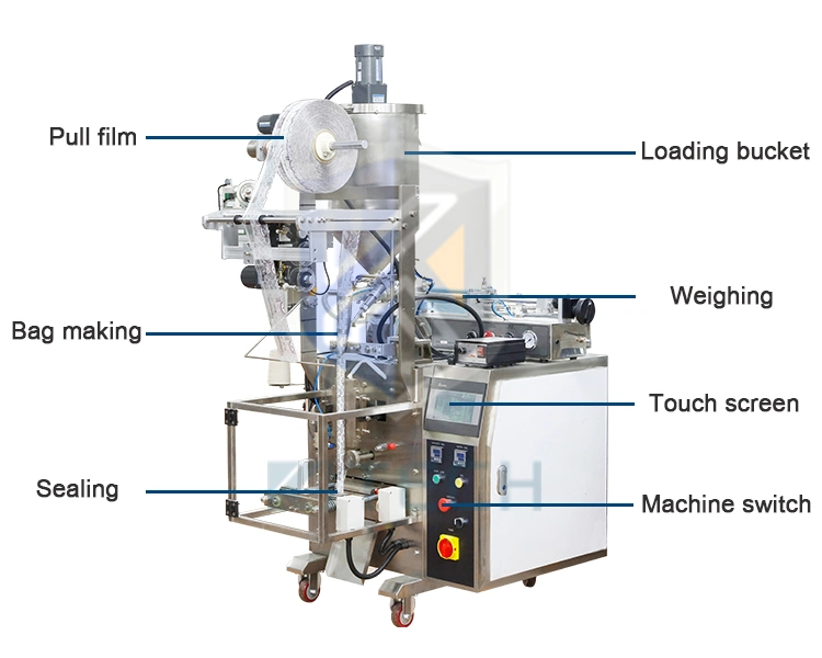 Petite machine de conditionnement de sachets pour emballer automatiquement du miel, du ketchup, de la sauce chili, de la lotion, du shampooing, de la pâte de tomate, de la mayonnaise, du liquide vaisselle, du savon liquide, du gel cosmétique.