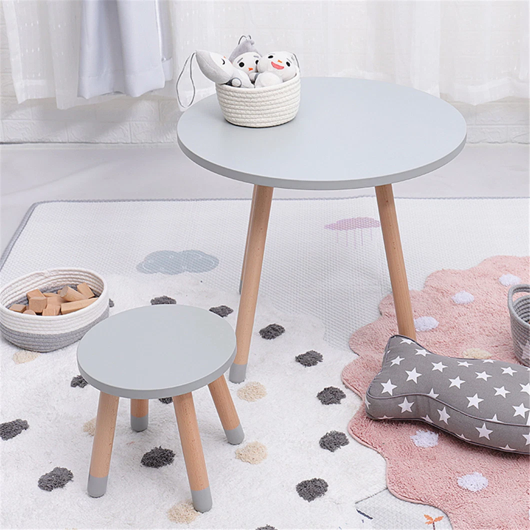 Factory Supply Modern Children Wooden Round Table and Chair Kids Furniture Set