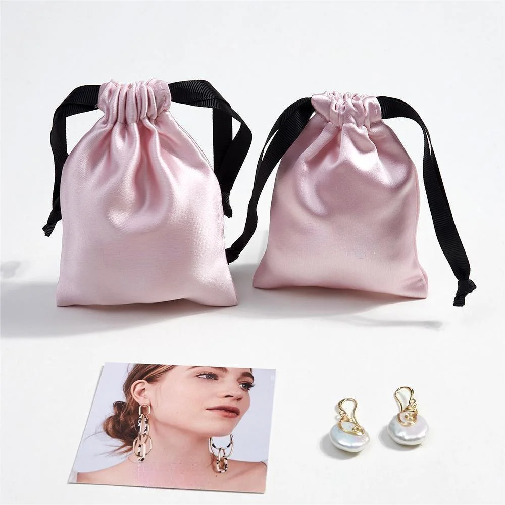 Promotional Small Wedding Cotton Gift Jewelry Bag Custom Logo Printed Cotton Drawstring Pouch