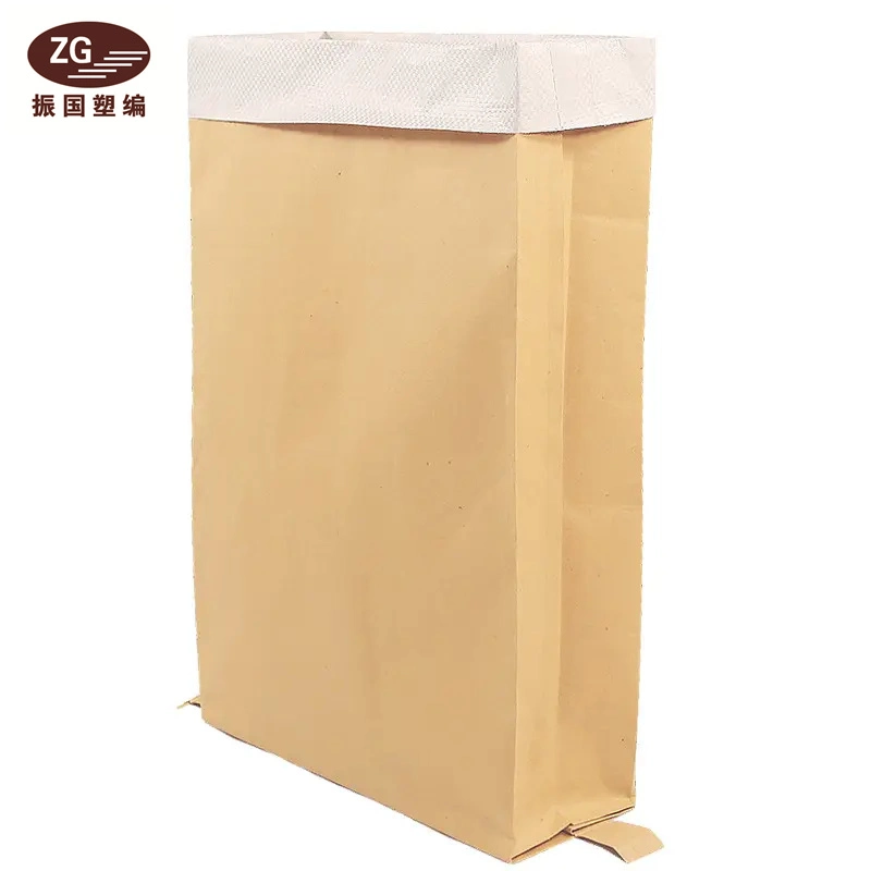 China Factory 25kg Kraft Paper Bag with Inner PP Woven Poly Liner for Fertilizer Chemical